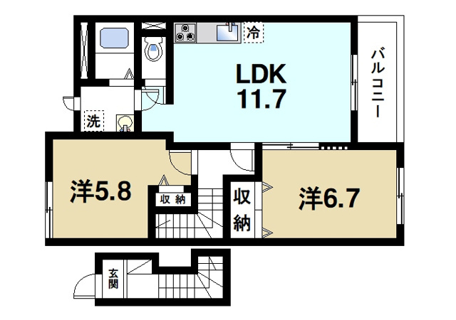 パークサイド学園前の間取り図1