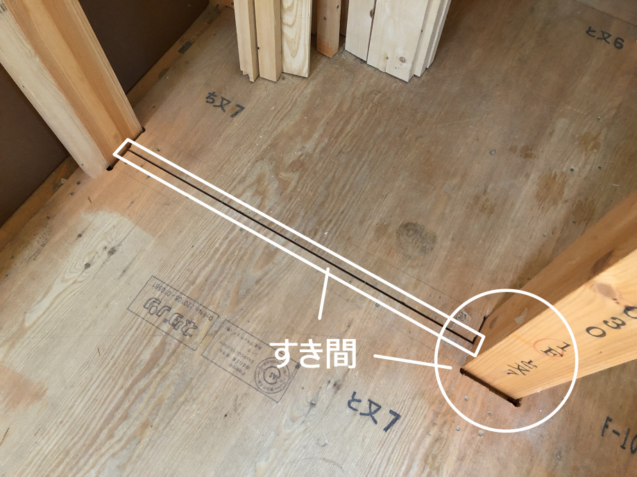 建売住宅の柱納まり