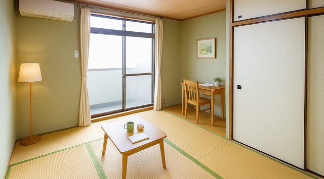 【ルームツアー】カインドリーハイツ｜落ち着いた雰囲気の和室物件！エアコンも備えた日当たり良好なお部屋♪の画像