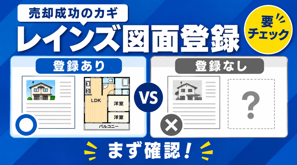 売却不動産、あなたの土地やマンションは、レインズで図面登録されていますか？の画像