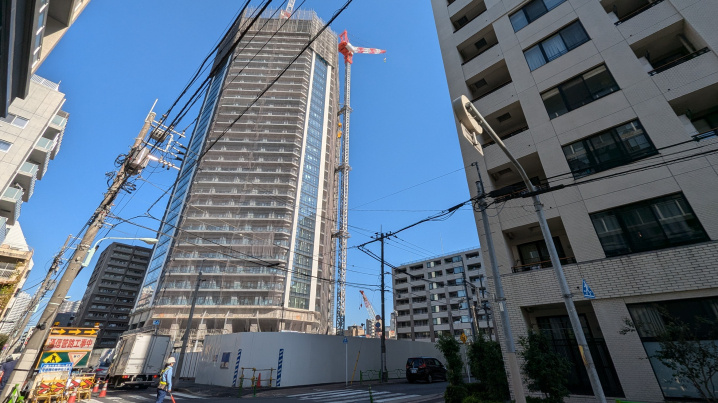 グランドシティタワー月島の建設現地