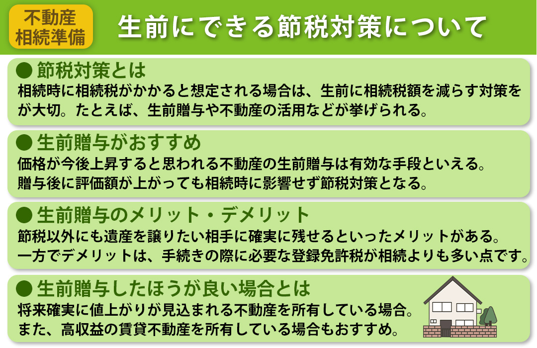 生前にできる不動産相続の準備：節税対策について