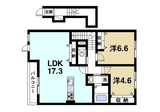 (仮称)押熊町賃貸アパートⅡ期新築工事の間取り図2