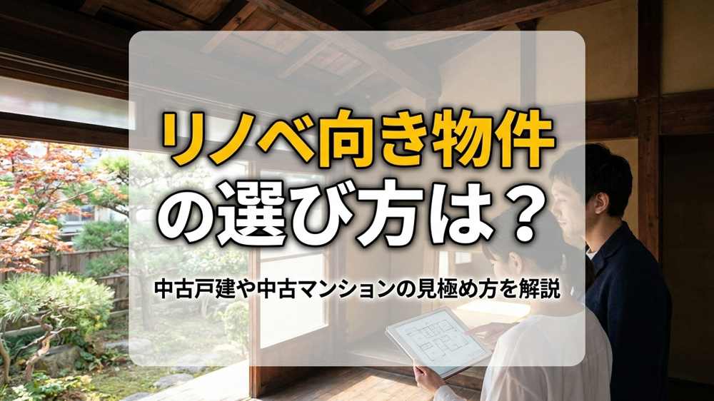 リノベ向き物件の選び方は？中古戸建や中古マンションの見極め方を解説の画像