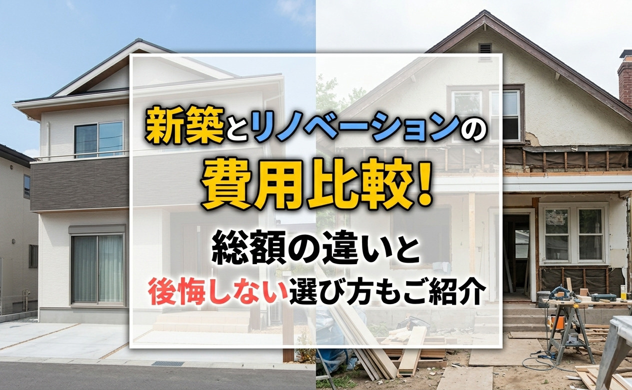 新築とリノベーションの費用比較！総額の違いと後悔しない選び方もご紹介