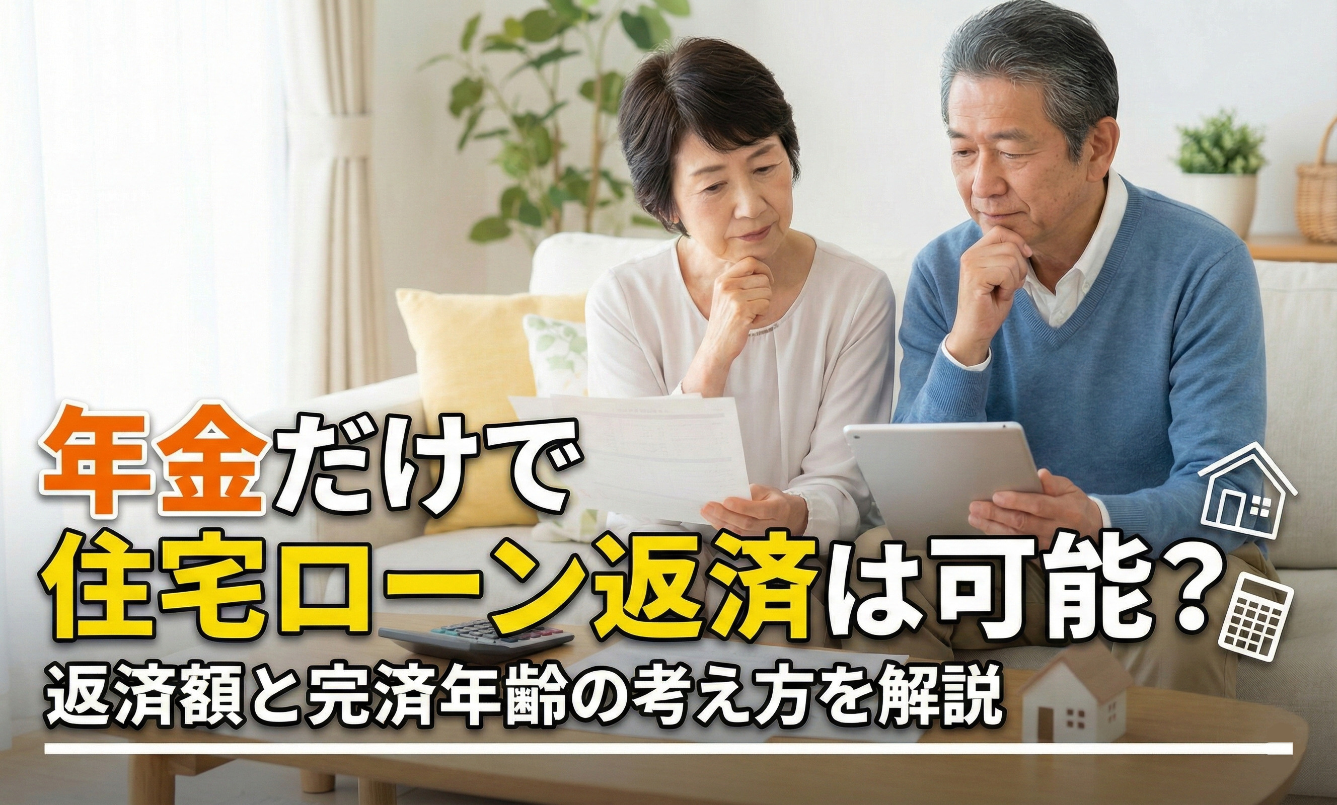 【2026年版】年金だけで住宅ローン返済は可能？返済額と完済年齢の考え方を解説の画像
