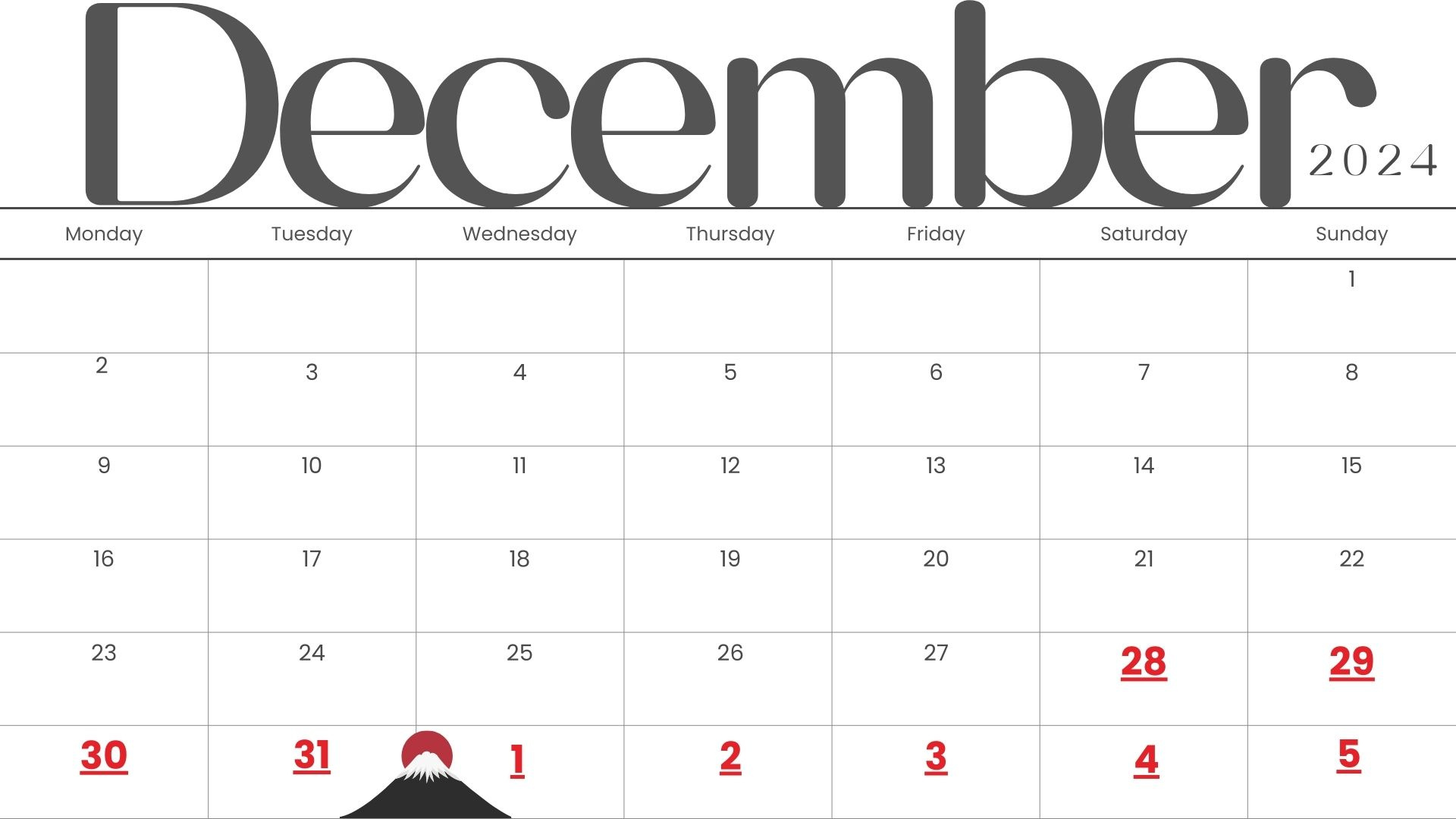 年末年始　お休みのお知らせの画像