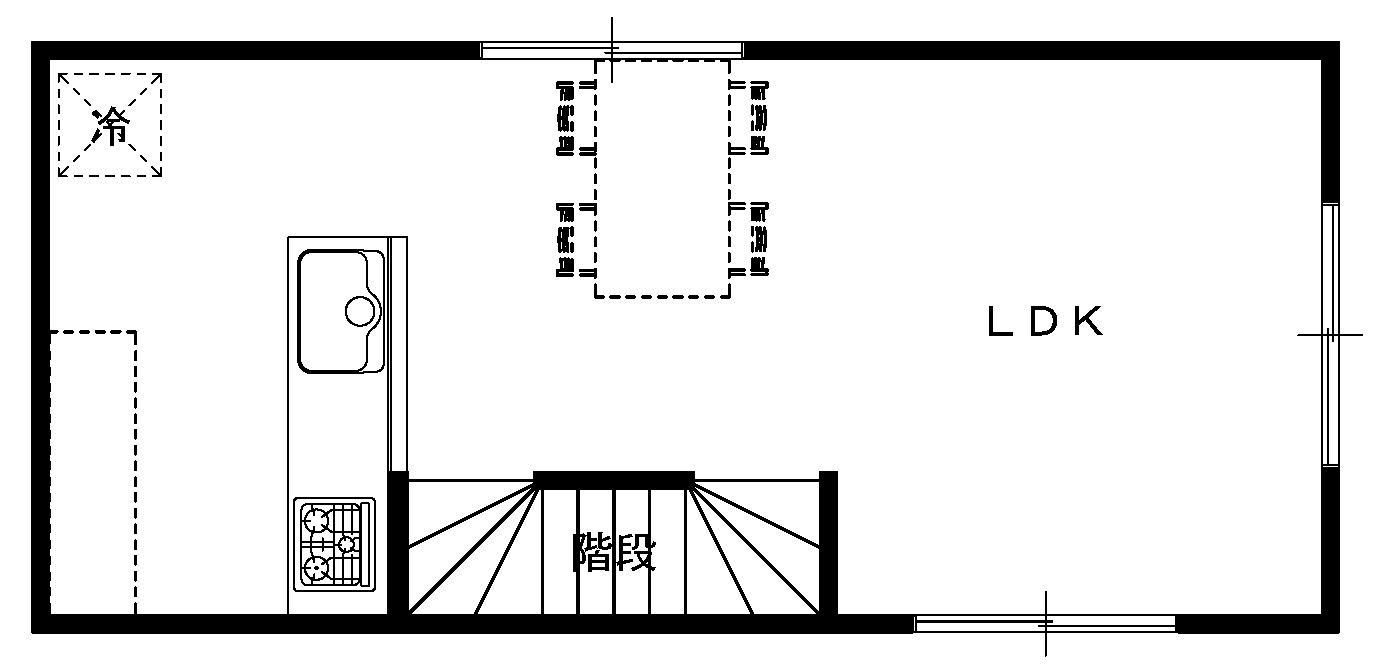 なんちゃって対面キッチン