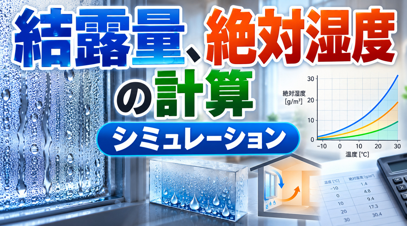 結露量、絶対湿度の計算の画像