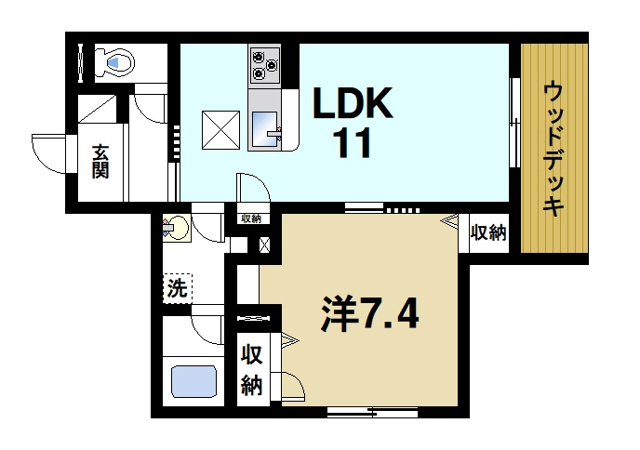 シャーメゾン　オネスト　学園前の間取り図1