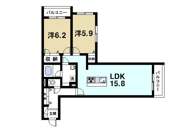 シャーメゾン　オネスト　学園前の間取り図2