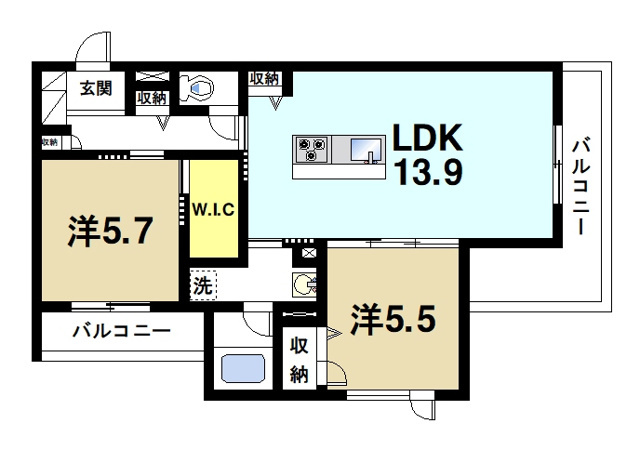 シャーメゾン　オネスト　学園前の間取り図5
