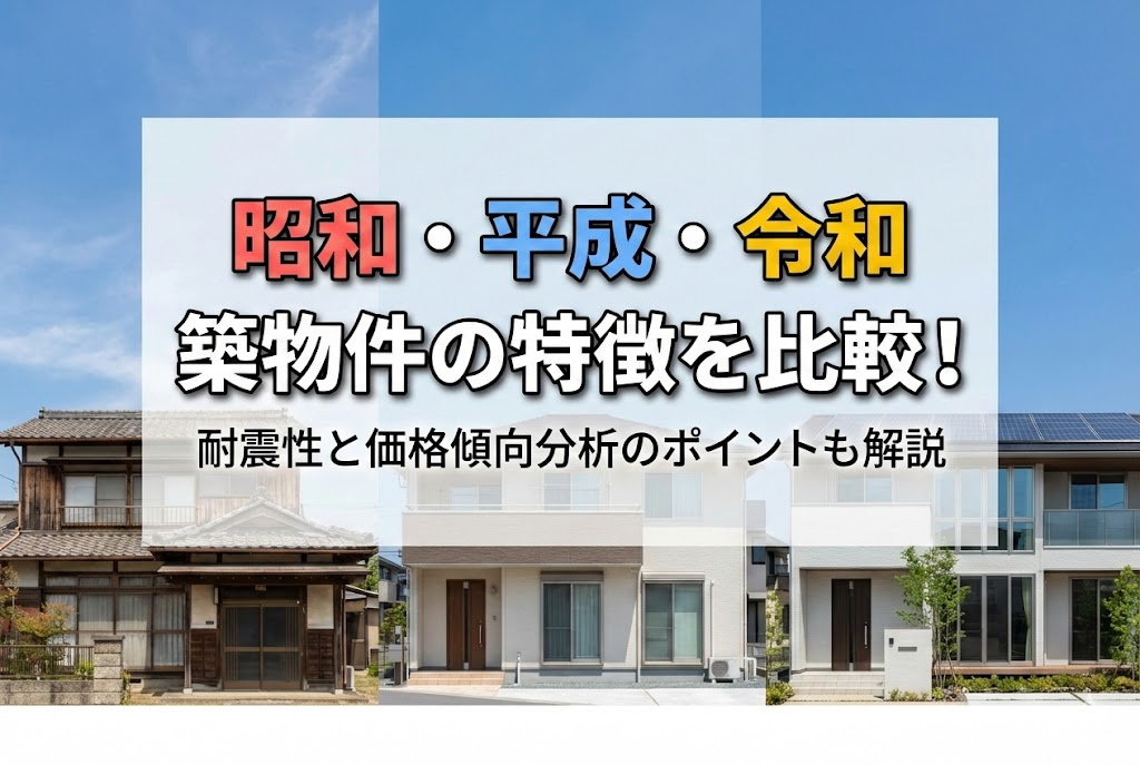 【2026年版】昭和・平成・令和築物件の特徴を比較！耐震性と価格傾向分析のポイントも解説の画像