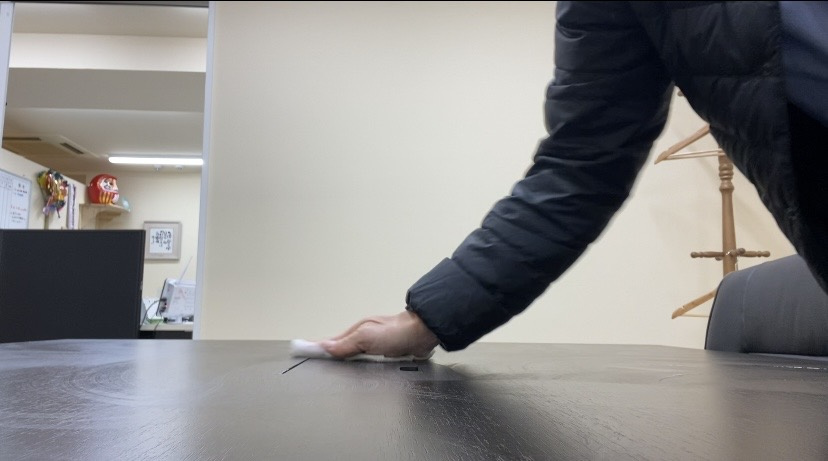 早目に来て掃除していますの画像