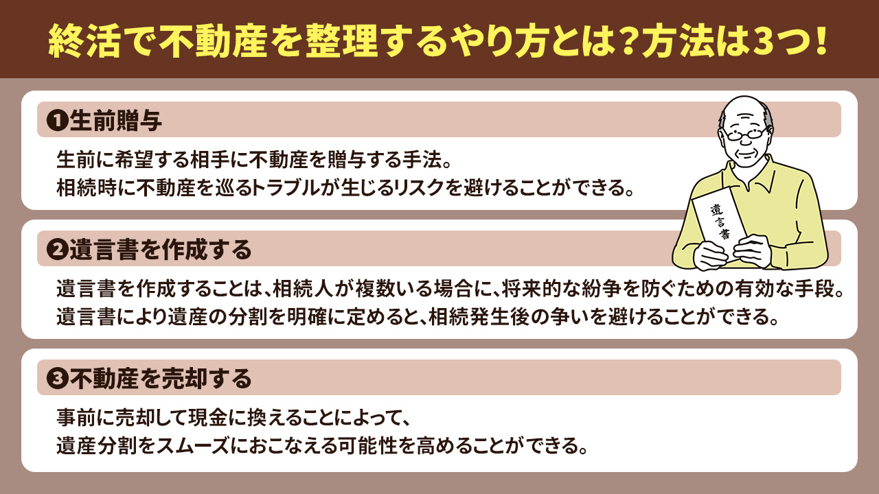 終活で不動産を整理するやり方とは？方法は3つ！