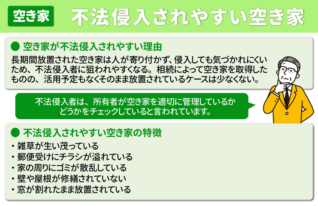 不法侵入されやすい空き家の特徴とは？