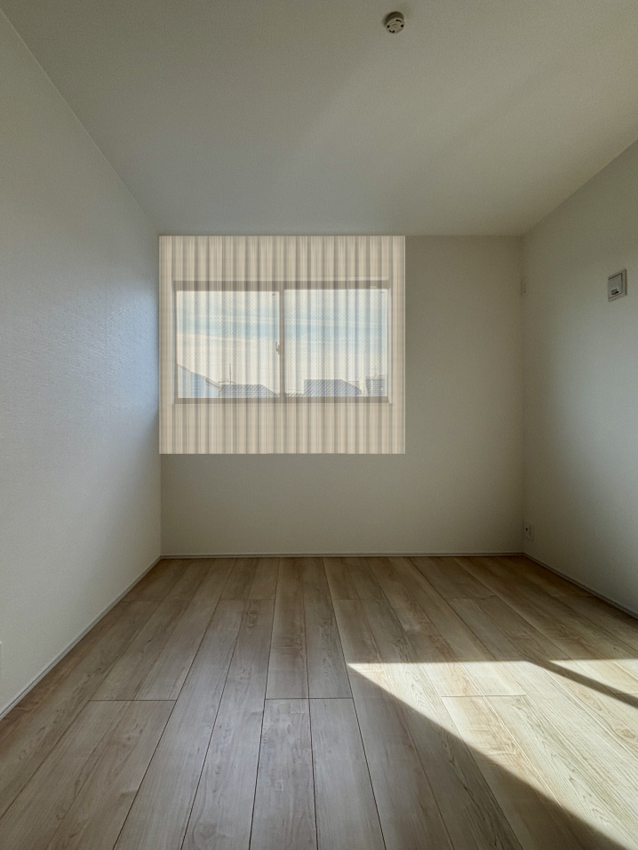 カーテンを天井につける