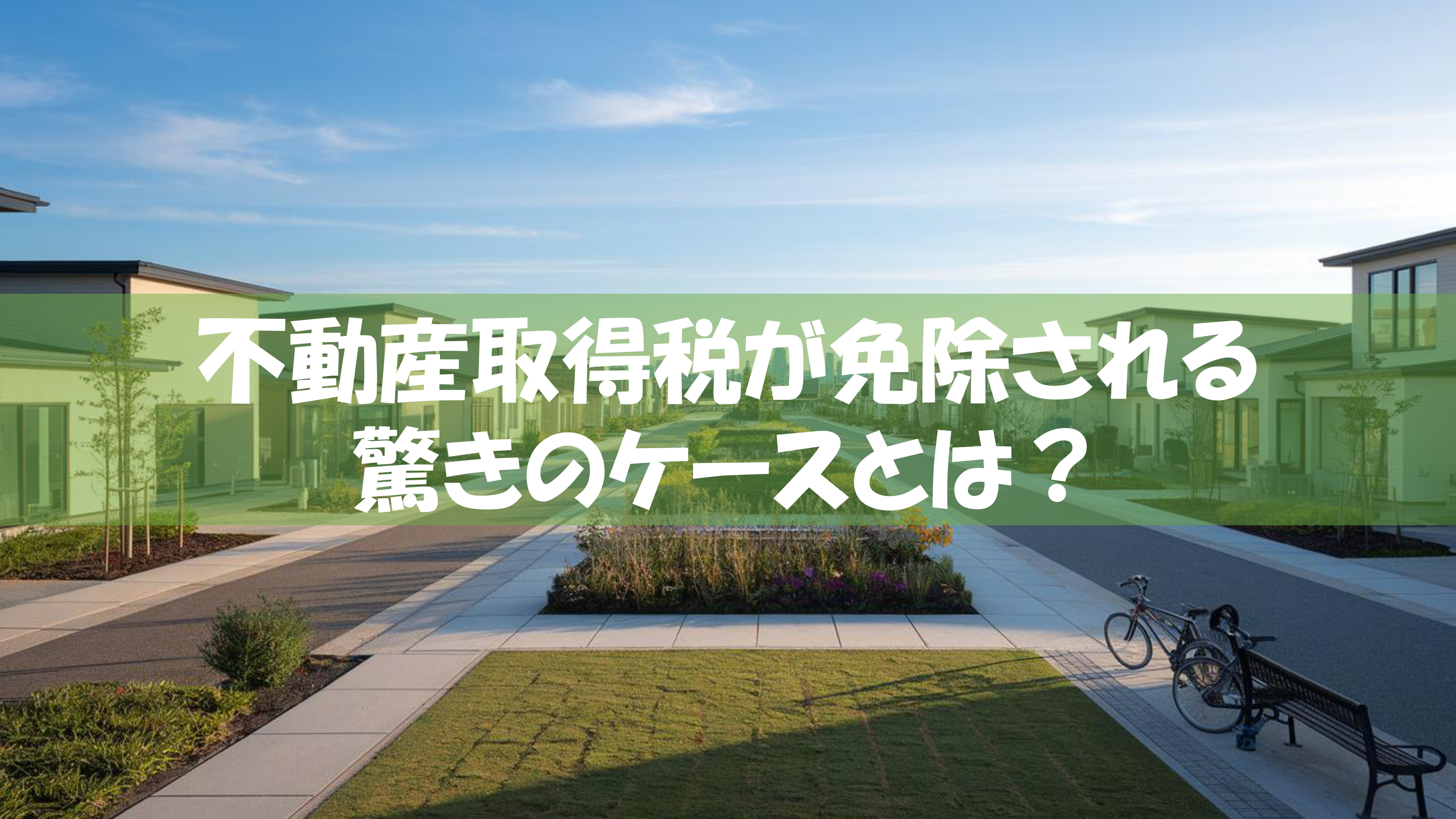 不動産取得税が免除される驚きのケースとは？の画像