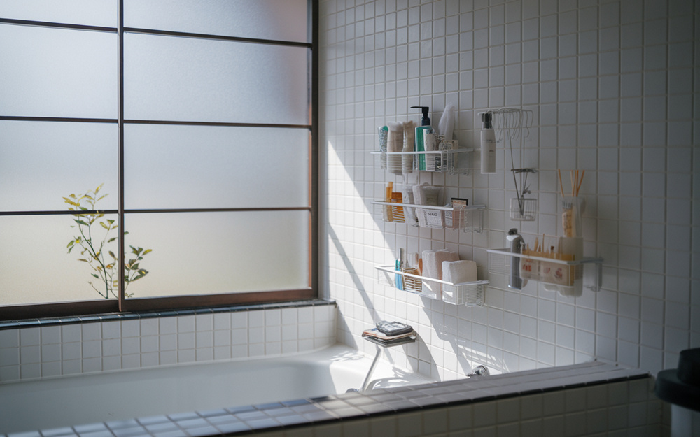 お風呂の壁収納に磁石活用！便利で快適な空間を実現の画像