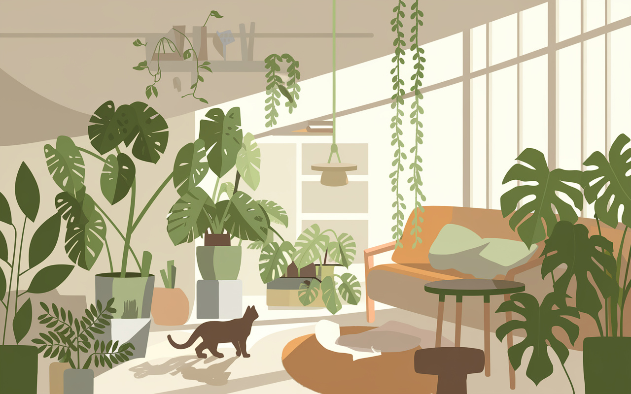 猫と観葉植物は共存可能？安全な対策をご紹介の画像