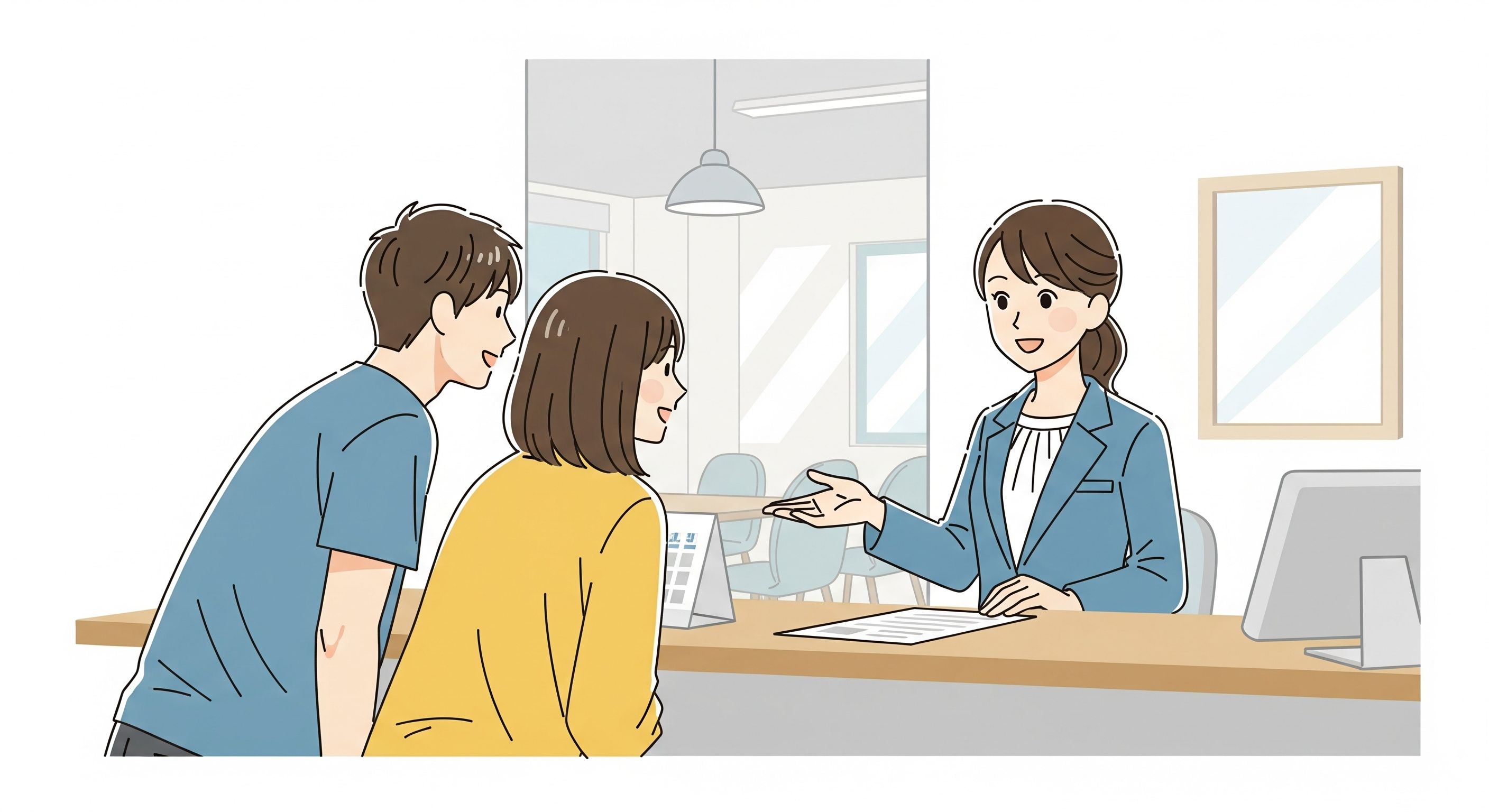 お客様に選ばれる理由を説明するスタッフ