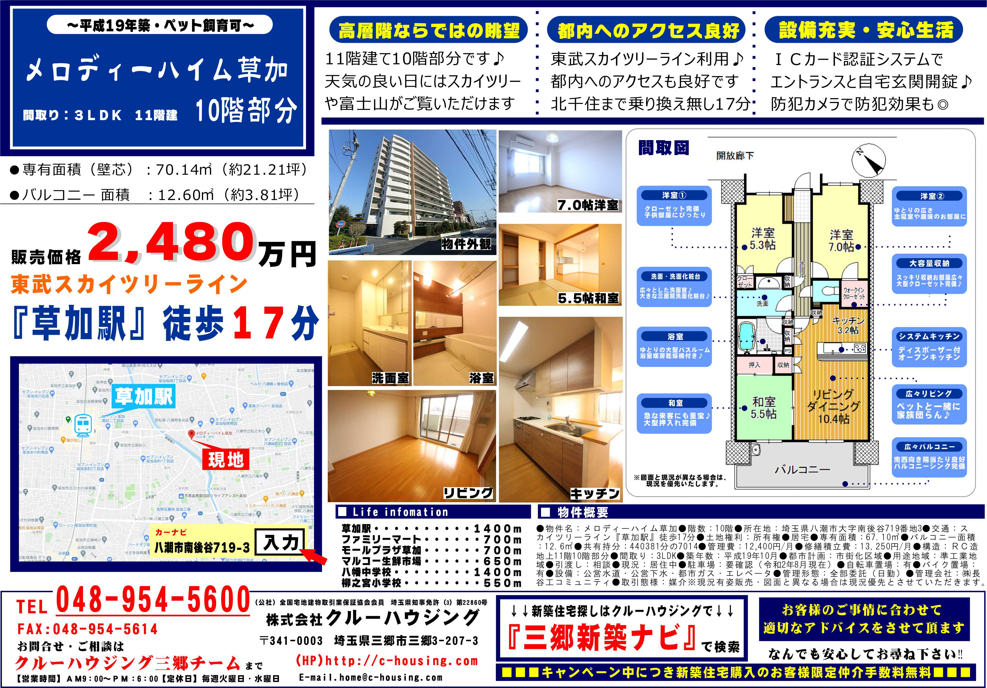 メロディーハイム草加１０階部分の画像