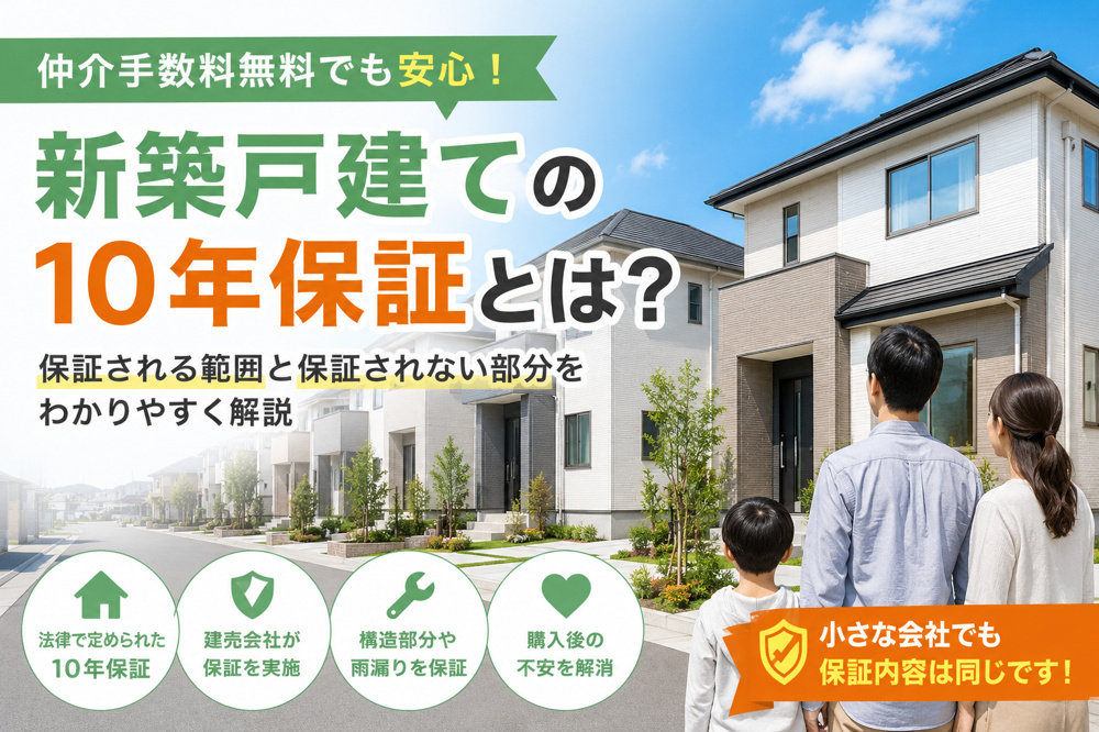 新築戸建ての10年保証とは？仲介手数料無料でも安心できる理由を解説の画像