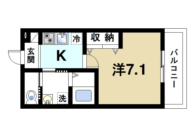 UNI　FLAT　奈良法蓮町の間取り図1