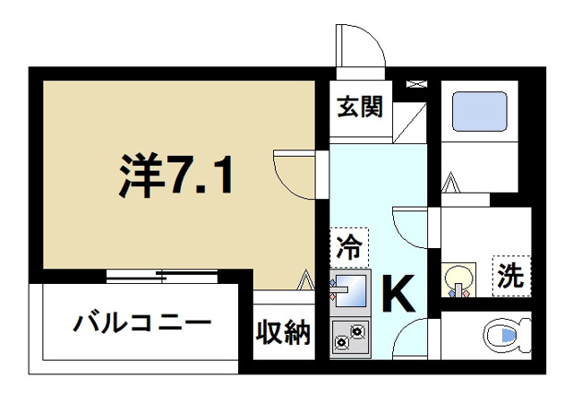 UNI　FLAT　奈良法蓮町の間取り図3