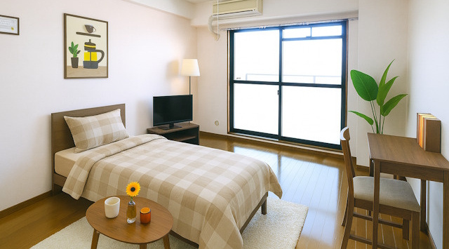 【ルームツアー】コンフォール南風呂｜女性限定のオートロック付きマンション！エアコン・冷蔵庫・洗濯機付き☆の画像