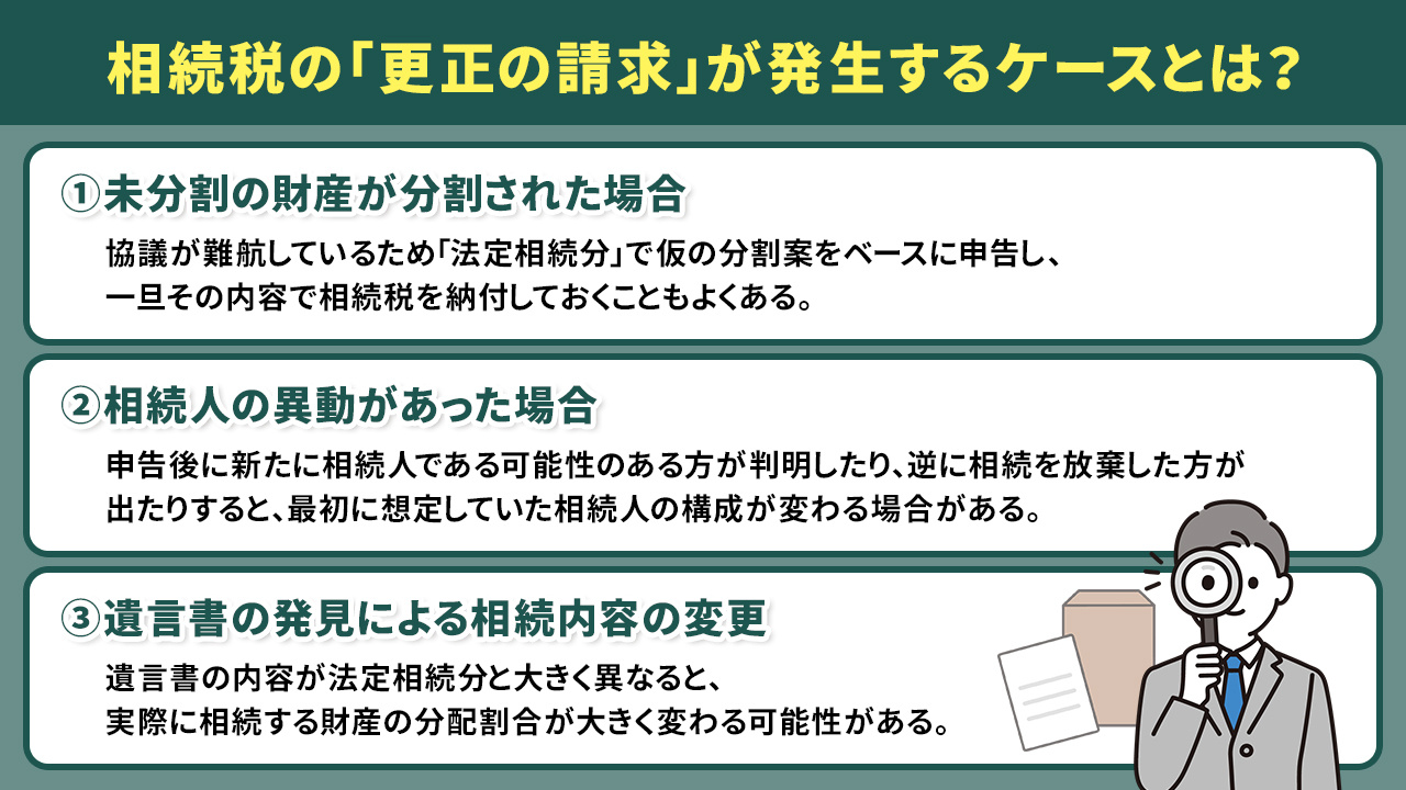 相続税の「更正の請求」が発生するケースとは？
