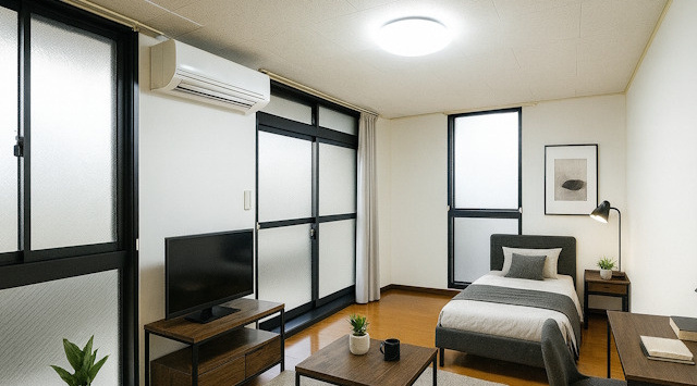 【ルームツアー】シャルマン南紀寺｜インターネット使い放題！エアコン・照明有りのワンルーム☆の画像