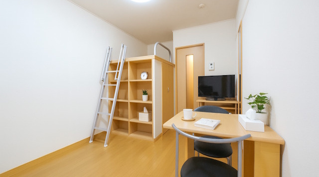 【ルームツアー】レオパレスペニーレーン｜家具・家電付きや備え付けベッドがあるマンション！バス・トイレ別で学生の一人暮らしにピッタリ◎の画像