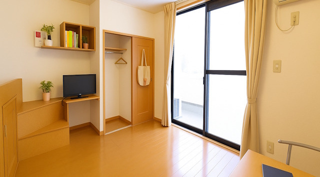 【ルームツアー】レオパレスMOA｜家具・家電付き物件！駅まで徒歩圏内の立地☆の画像