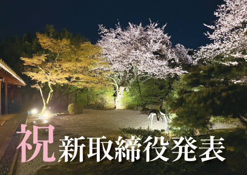 桜の下で、新取締役のお祝い会を開きましたの画像