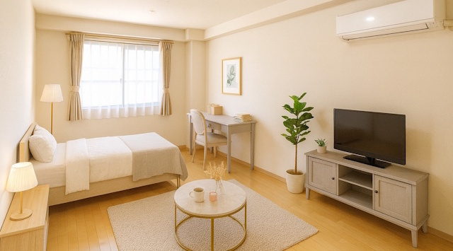 【ルームツアー】ハイネス桜井｜洋室広々9帖のワンルームマンション！駅から徒歩8分の立地☆の画像