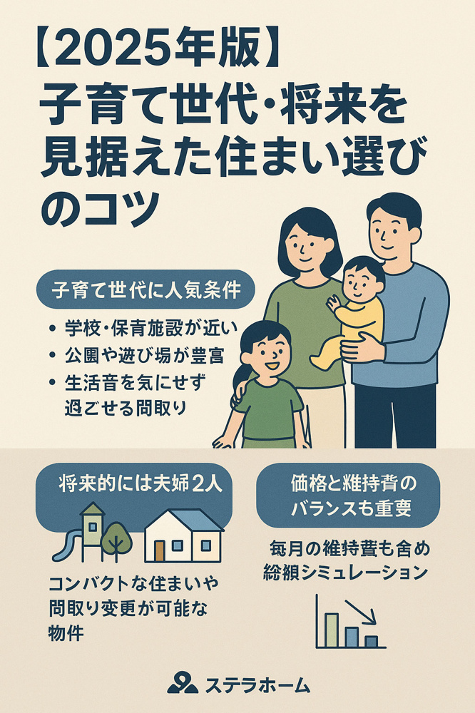 【2025年版】子育て世代・将来を見据えた住まい選びのコツの画像