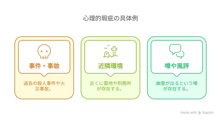 心理的瑕疵の具体例 事件・事故や近隣環境、噂や風評