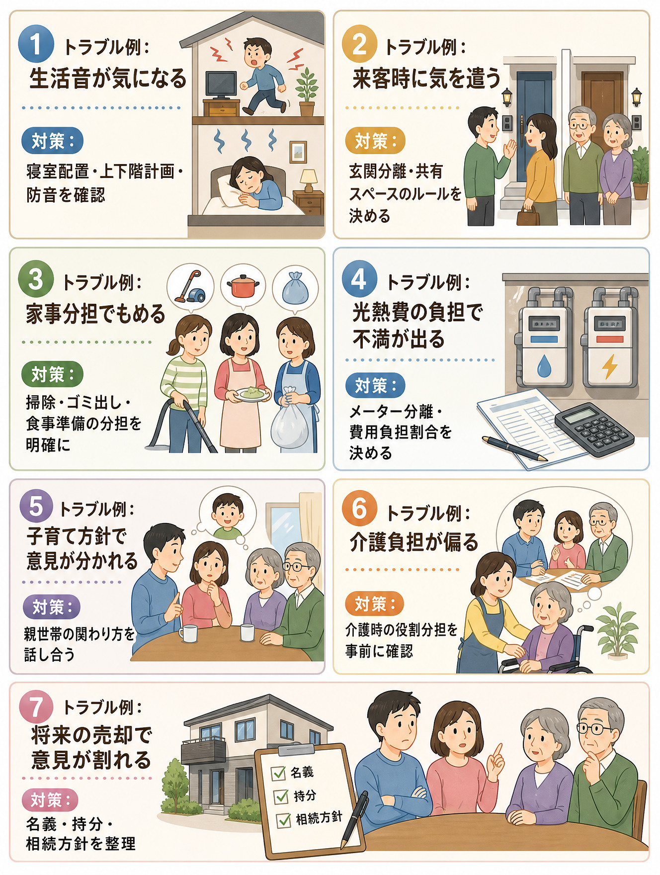 二世帯住宅で起こりがちなトラブル事例