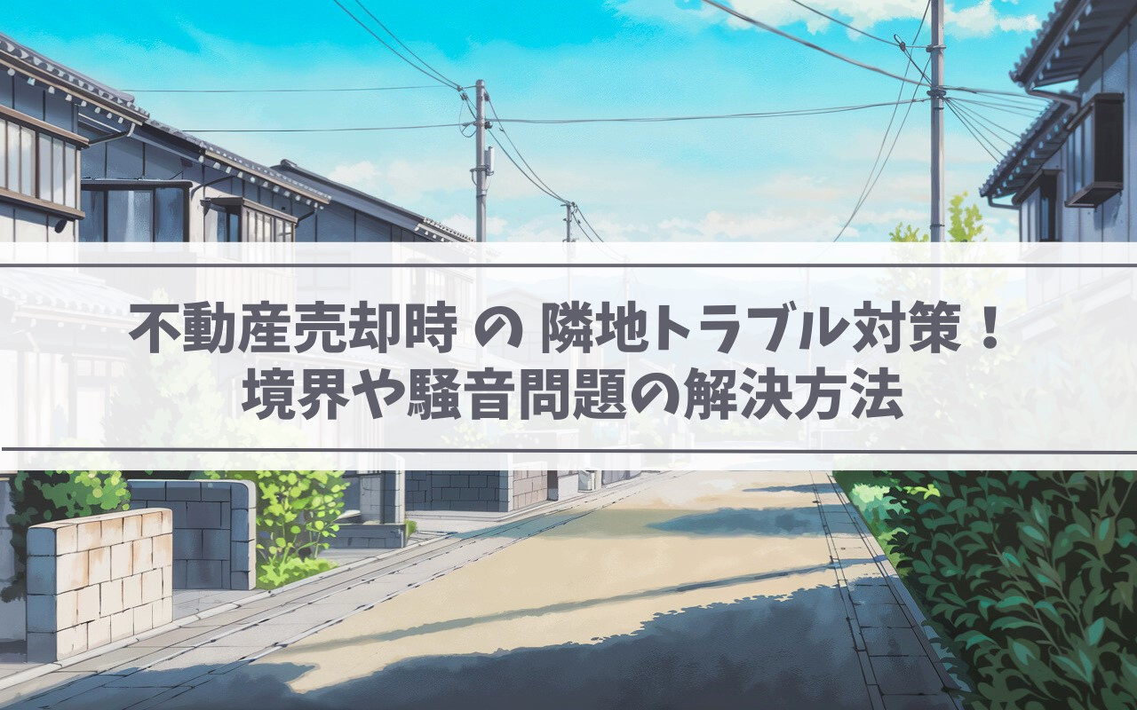 不動産売却時の隣地トラブル対策！境界や騒音問題の解決方法の画像