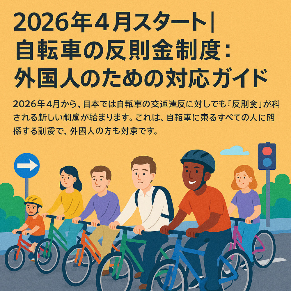 2026年4月スタート !自転車の反則金制度：外国人のための対応ガイドの画像