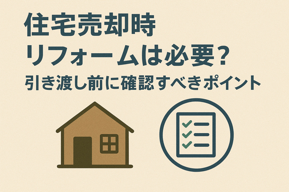 住宅売却時リフォームは必要？引き渡し前に確認すべきポイントの画像