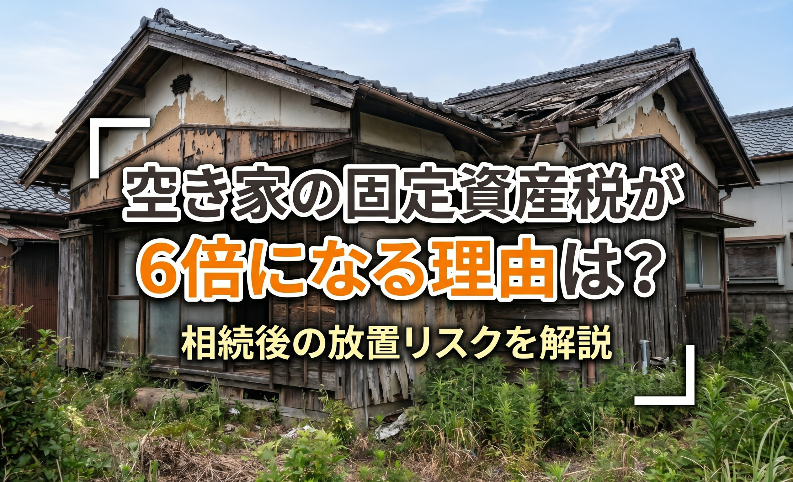 【2026年版】空き家の固定資産税が6倍になる理由は？相続後の放置リスクを解説の画像