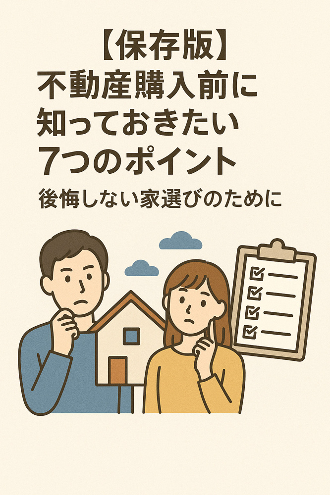 【保存版】不動産購入前に知っておきたい7つのポイント｜後悔しない家選びのためにの画像