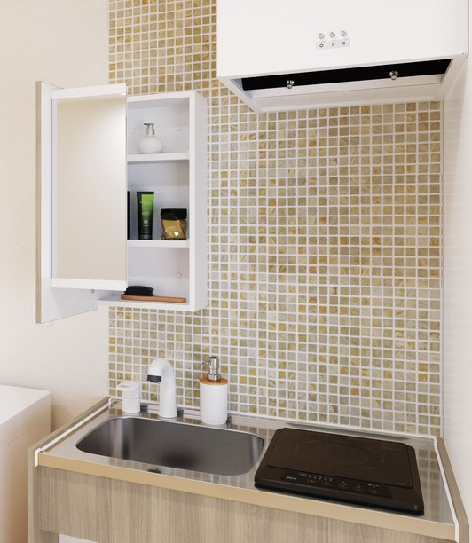 狭いスペースに画期的商品の画像