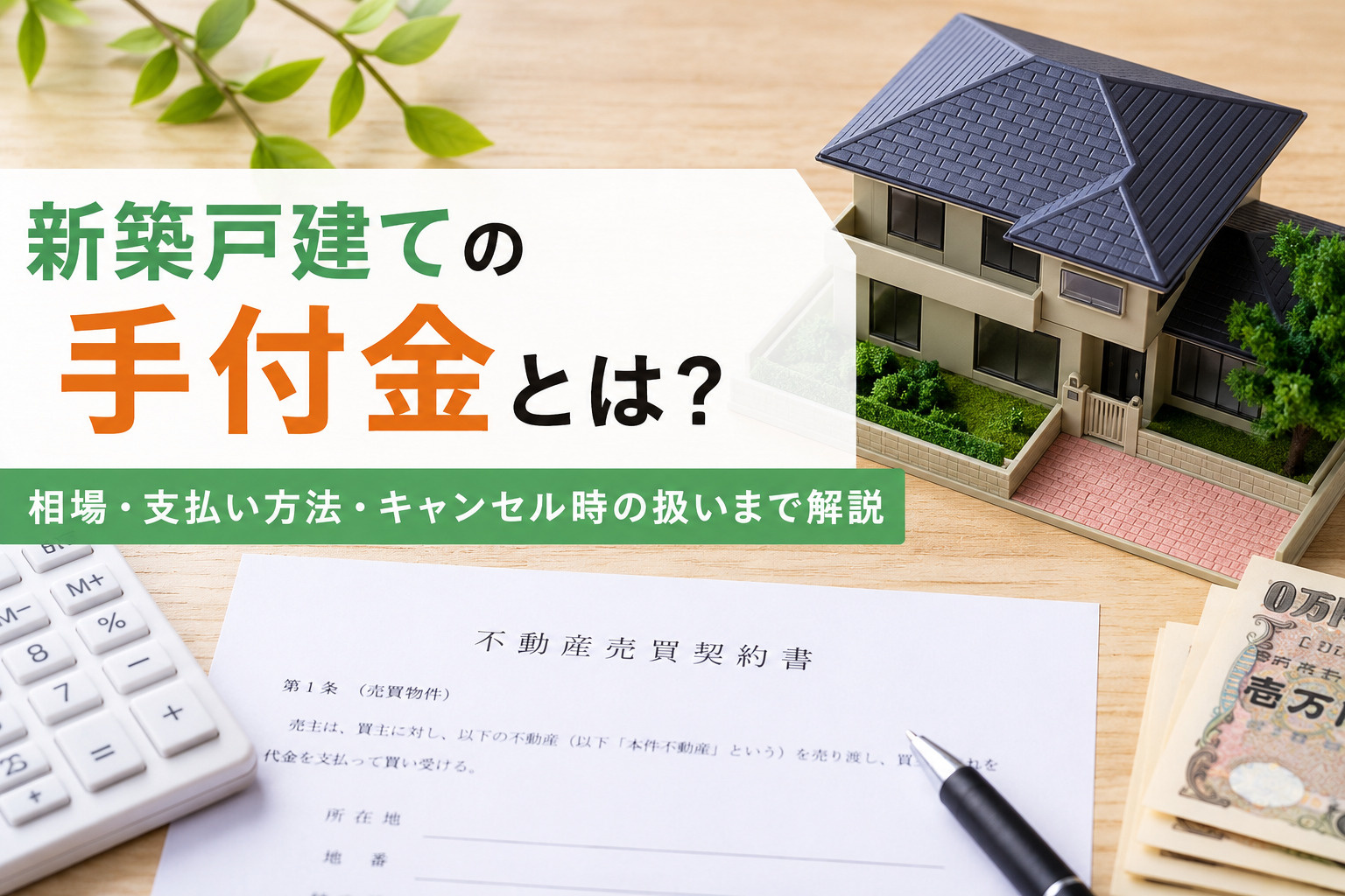 新築戸建ての手付金とは？相場・支払い方法・キャンセル時の扱いまで解説の画像