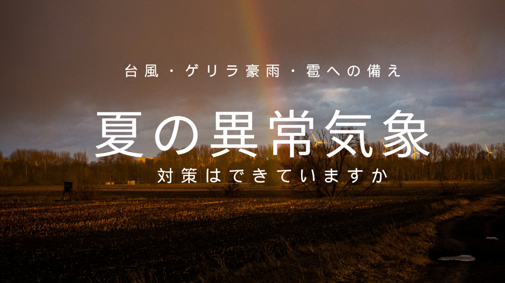 夏の異常気象対策はできていますか 台風やゲリラ豪雨雹への備えも紹介の画像