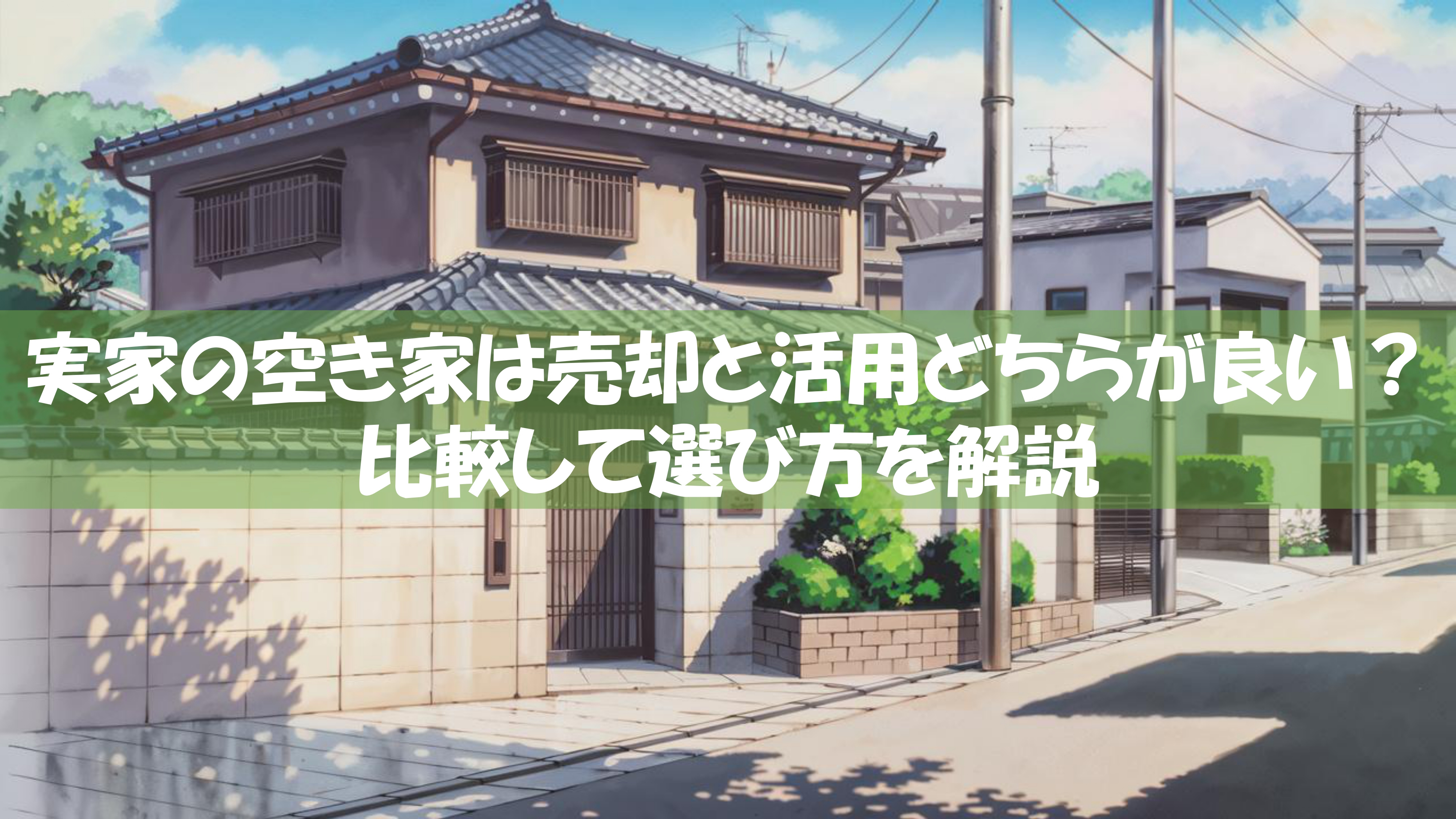 実家の空き家は売却と活用どちらが良い？比較して選び方を解説の画像