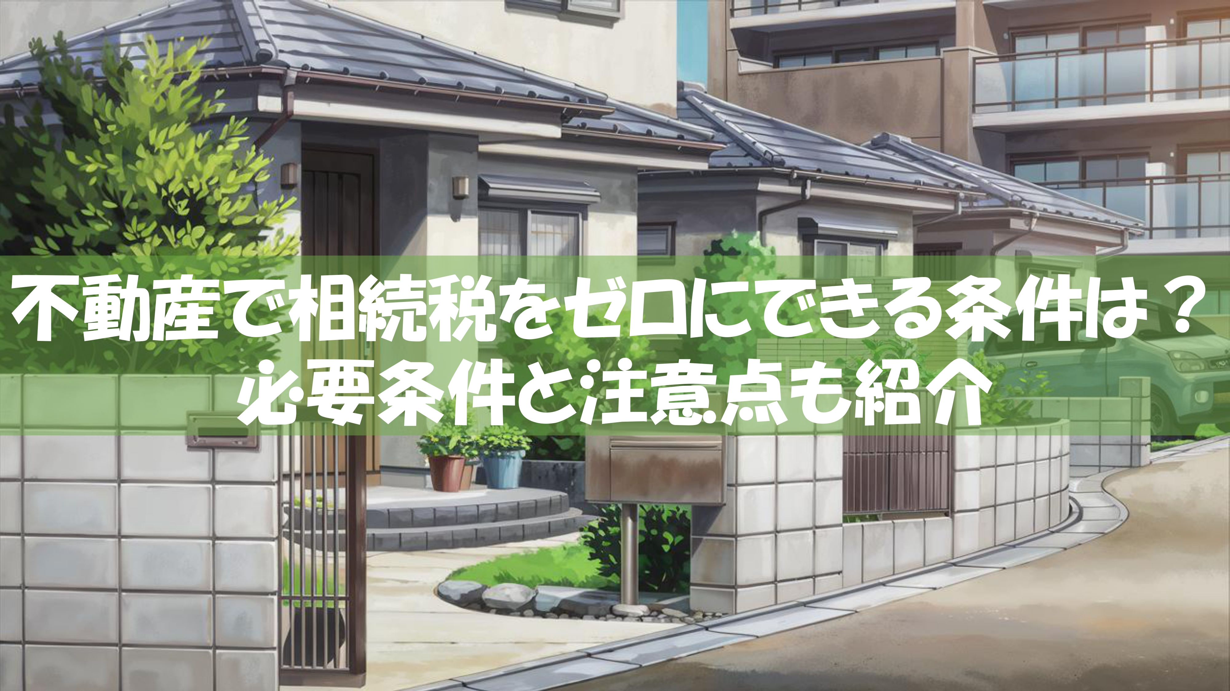 不動産で相続税をゼロにできる条件は？必要条件と注意点も紹介の画像