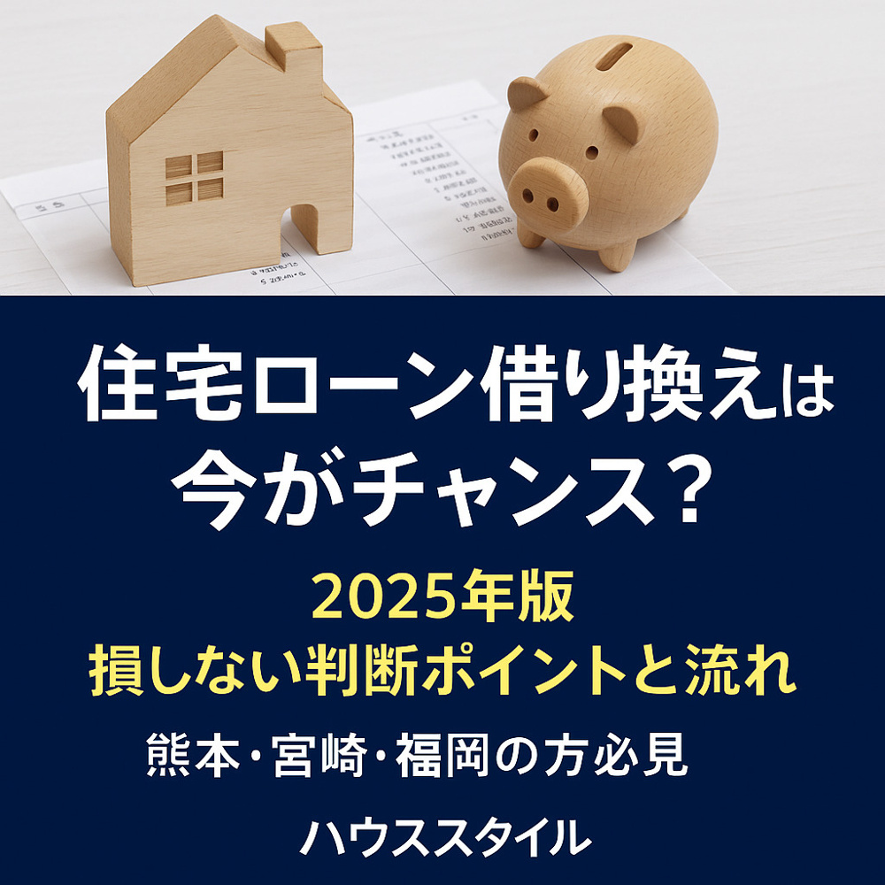 【2025年度版】住宅ローン借り換えは今がチャンス？損しない判断ポイントと手続きの流れ｜熊本・宮崎・福岡の方必見！の画像
